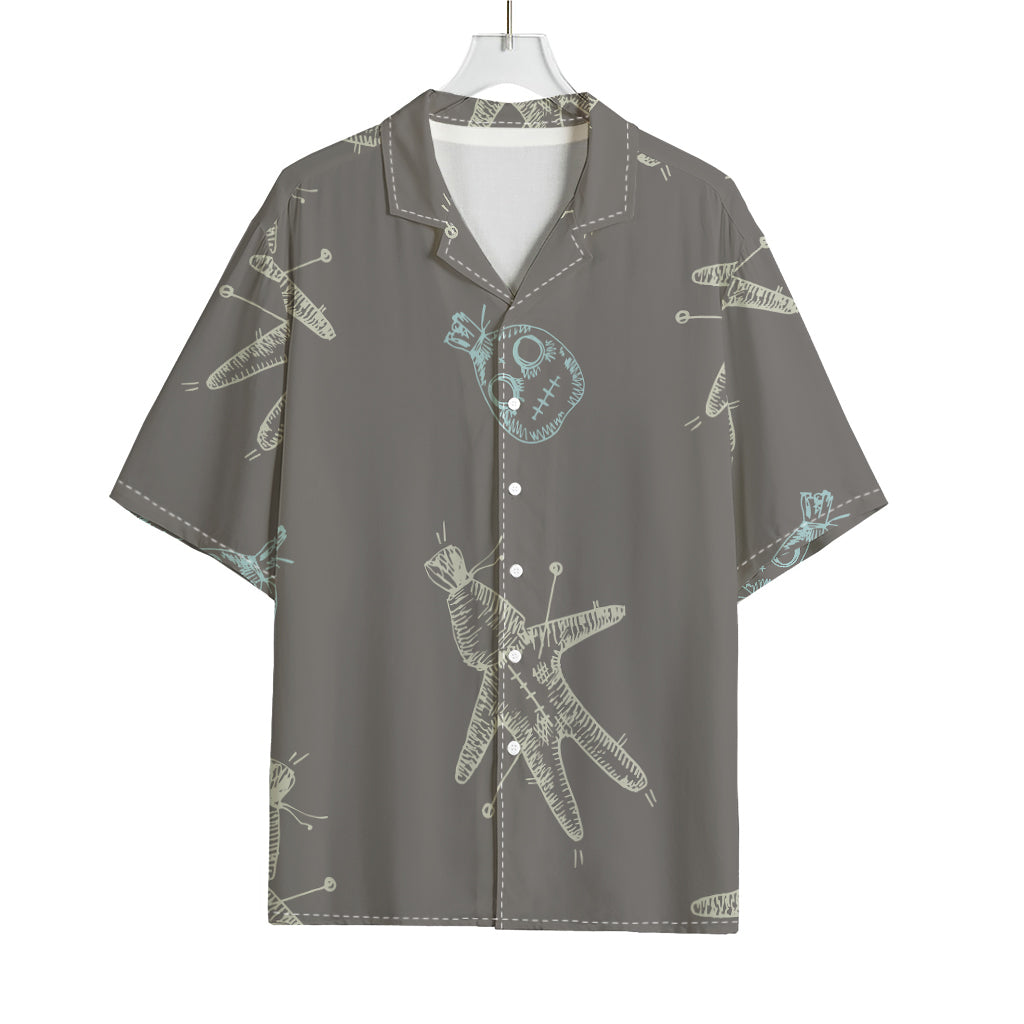Cartoon Voodoo Doll Pattern Print Rayon Hawaiian Shirt