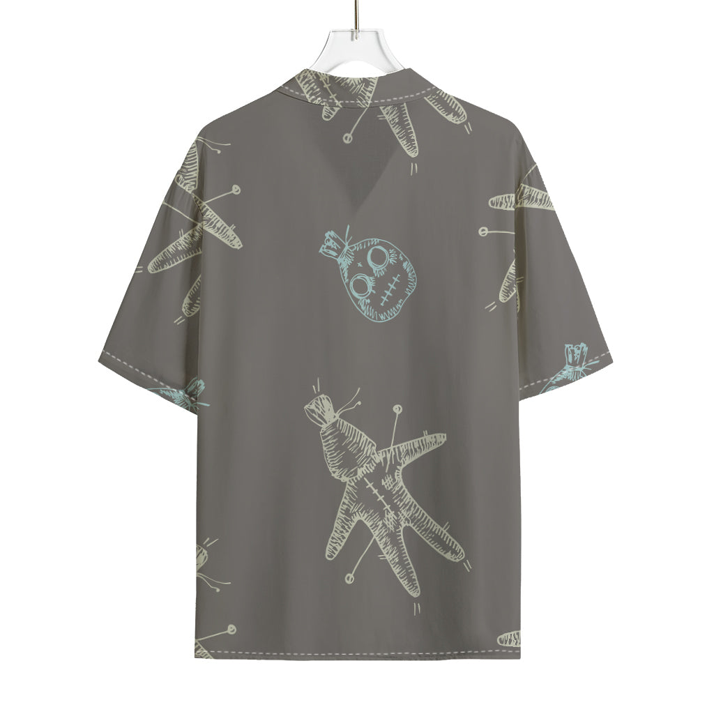 Cartoon Voodoo Doll Pattern Print Rayon Hawaiian Shirt