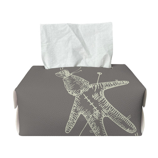 Cartoon Voodoo Doll Pattern Print Rectangle Tissue Box Cover