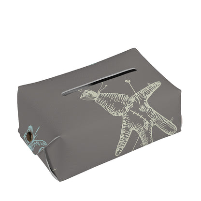 Cartoon Voodoo Doll Pattern Print Rectangle Tissue Box Cover