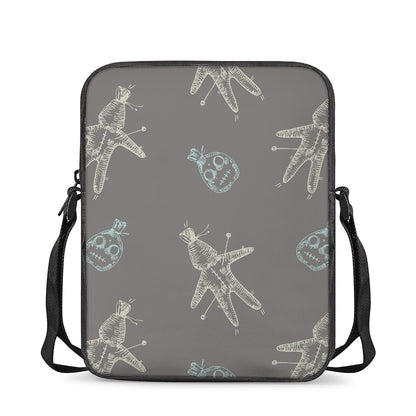 Cartoon Voodoo Doll Pattern Print Rectangular Crossbody Bag
