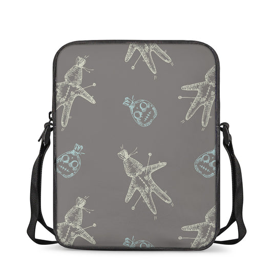 Cartoon Voodoo Doll Pattern Print Rectangular Crossbody Bag