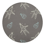 Cartoon Voodoo Doll Pattern Print Round Blanket