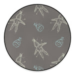 Cartoon Voodoo Doll Pattern Print Round Floor Mat