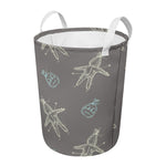 Cartoon Voodoo Doll Pattern Print Round Laundry Basket