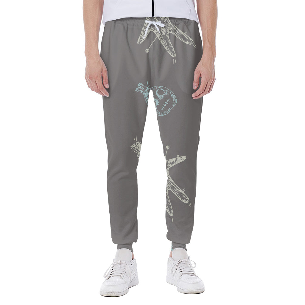 Cartoon Voodoo Doll Pattern Print Scuba Joggers
