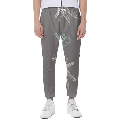 Cartoon Voodoo Doll Pattern Print Scuba Joggers