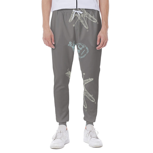 Cartoon Voodoo Doll Pattern Print Scuba Joggers