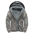 Cartoon Voodoo Doll Pattern Print Sherpa Lined Zip Up Hoodie