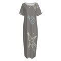 Cartoon Voodoo Doll Pattern Print Short Sleeve Long Nightdress