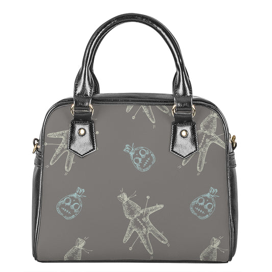Cartoon Voodoo Doll Pattern Print Shoulder Handbag