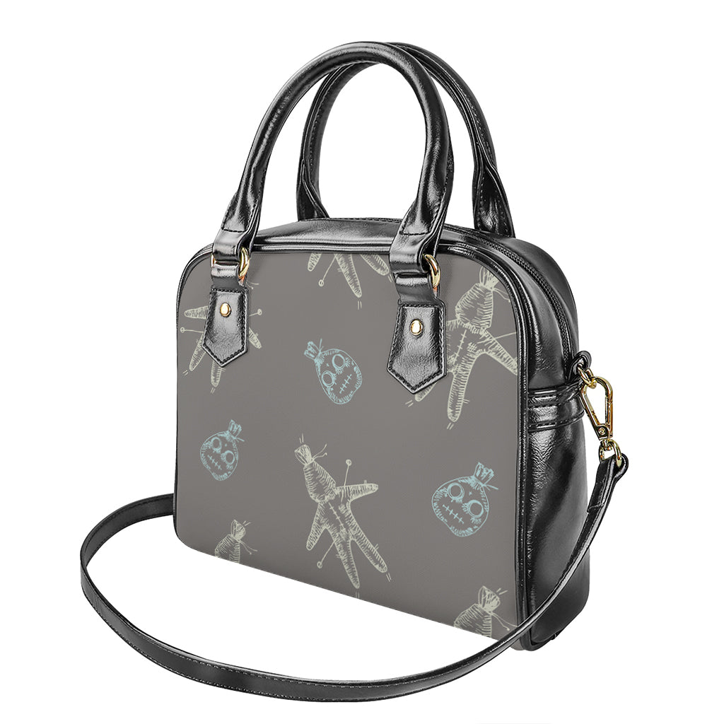 Cartoon Voodoo Doll Pattern Print Shoulder Handbag