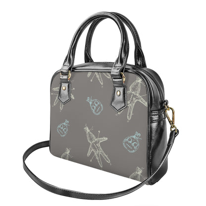 Cartoon Voodoo Doll Pattern Print Shoulder Handbag