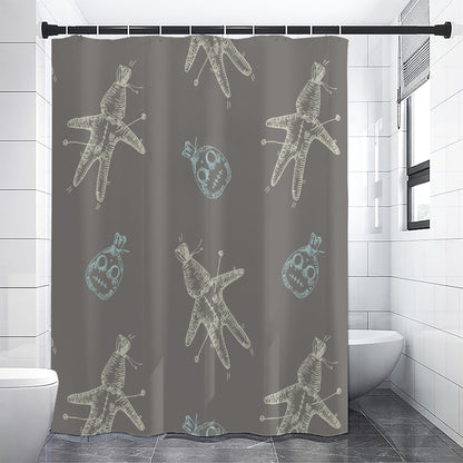 Cartoon Voodoo Doll Pattern Print Shower Curtain
