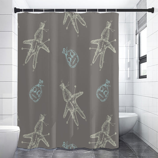 Cartoon Voodoo Doll Pattern Print Shower Curtain