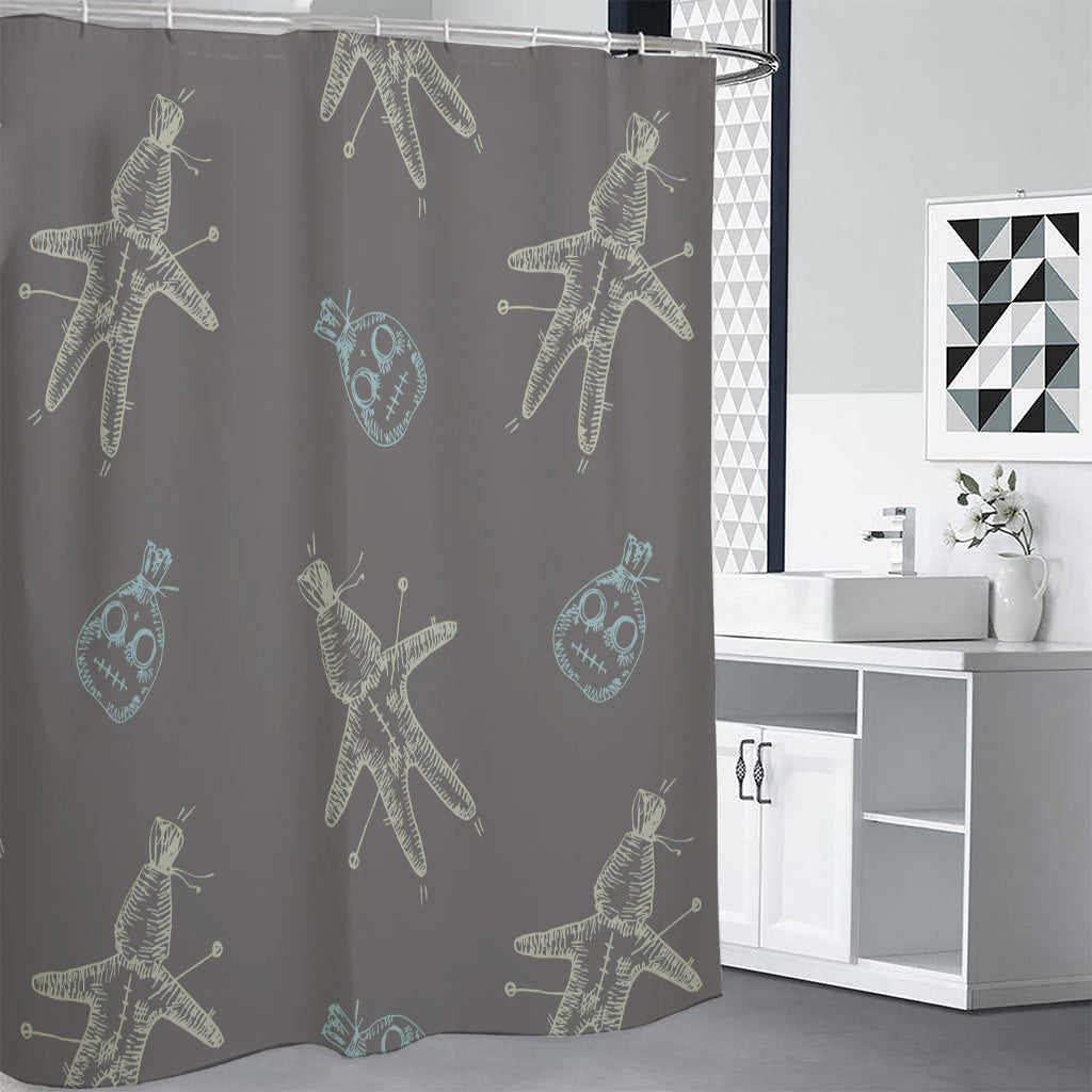 Cartoon Voodoo Doll Pattern Print Shower Curtain