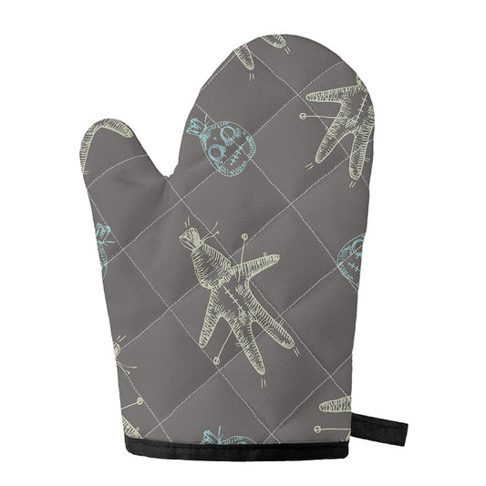 Cartoon Voodoo Doll Pattern Print Single Oven Mitt
