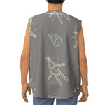 Cartoon Voodoo Doll Pattern Print Sleeveless Baseball Jersey