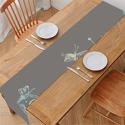 Cartoon Voodoo Doll Pattern Print Table Runner