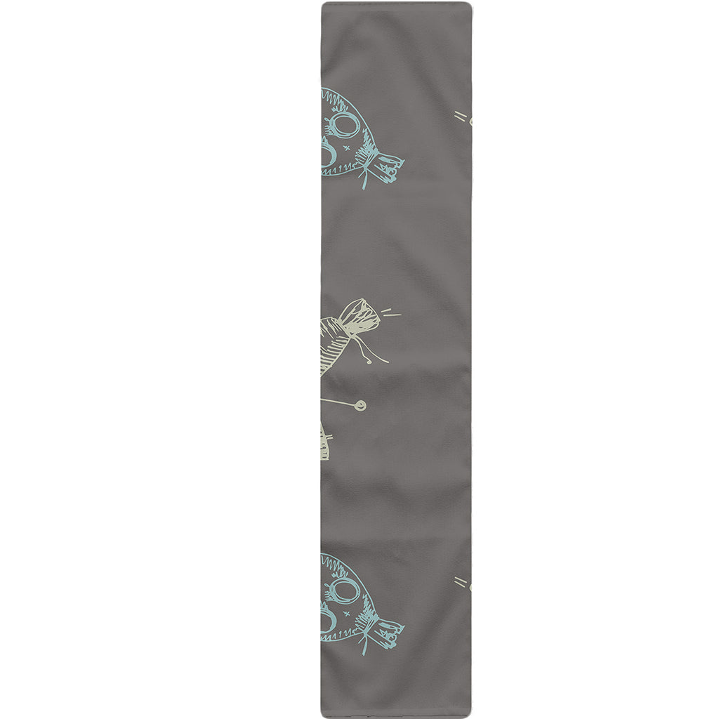 Cartoon Voodoo Doll Pattern Print Table Runner