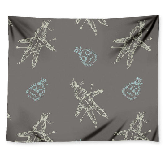 Cartoon Voodoo Doll Pattern Print Tapestry