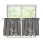 Cartoon Voodoo Doll Pattern Print Tier Curtains