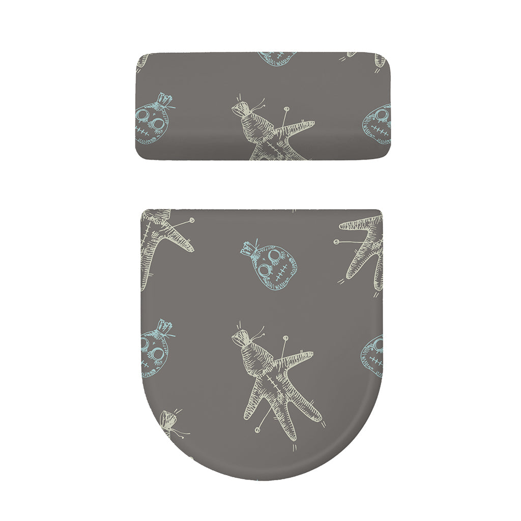 Cartoon Voodoo Doll Pattern Print Toilet Lid And Tank Cover Set