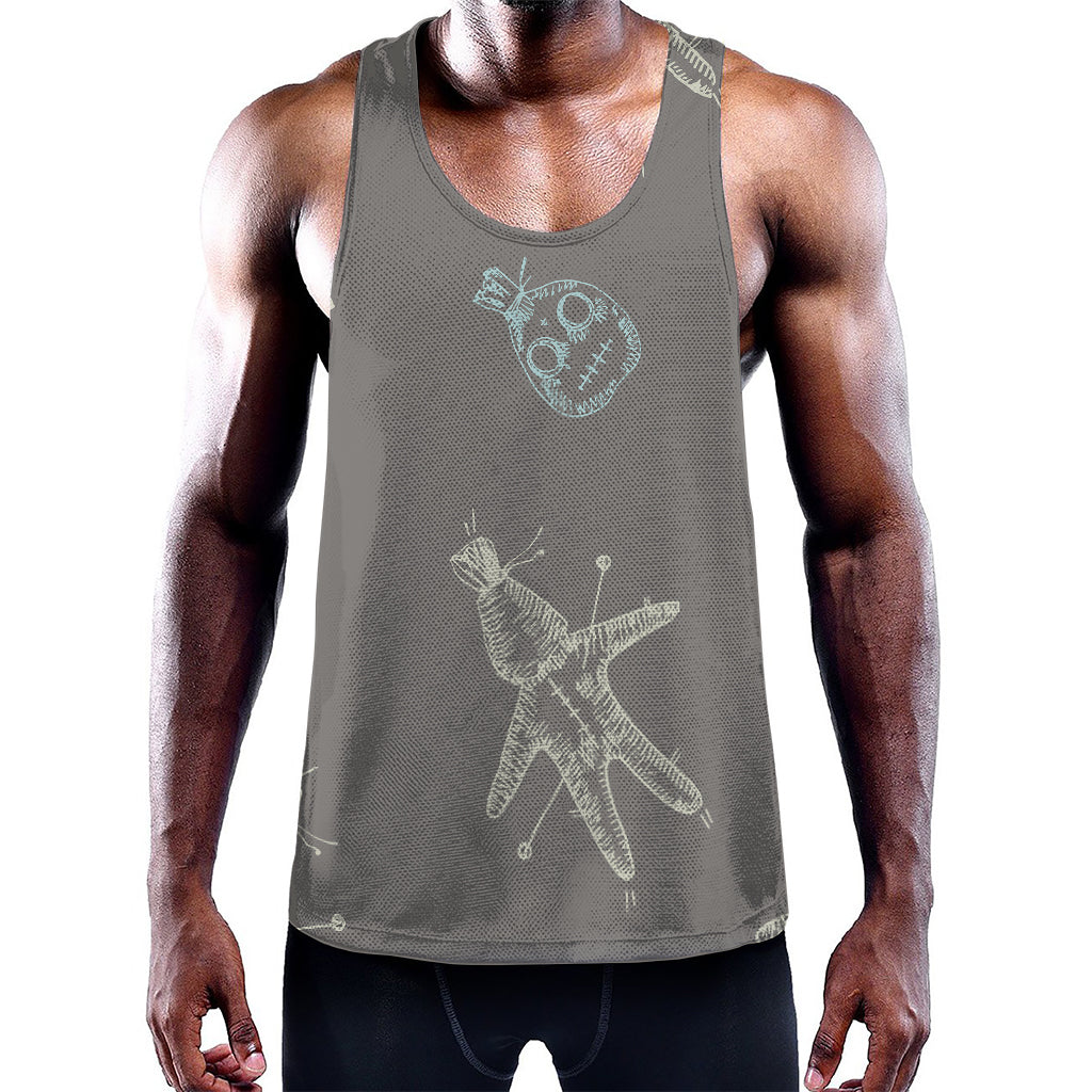 Cartoon Voodoo Doll Pattern Print Training Tank Top