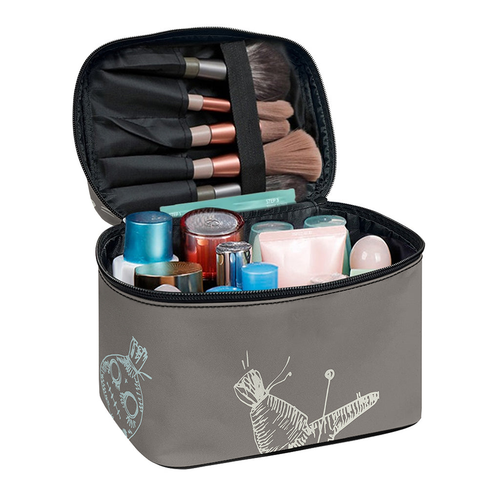 Cartoon Voodoo Doll Pattern Print Travel Makeup Bag