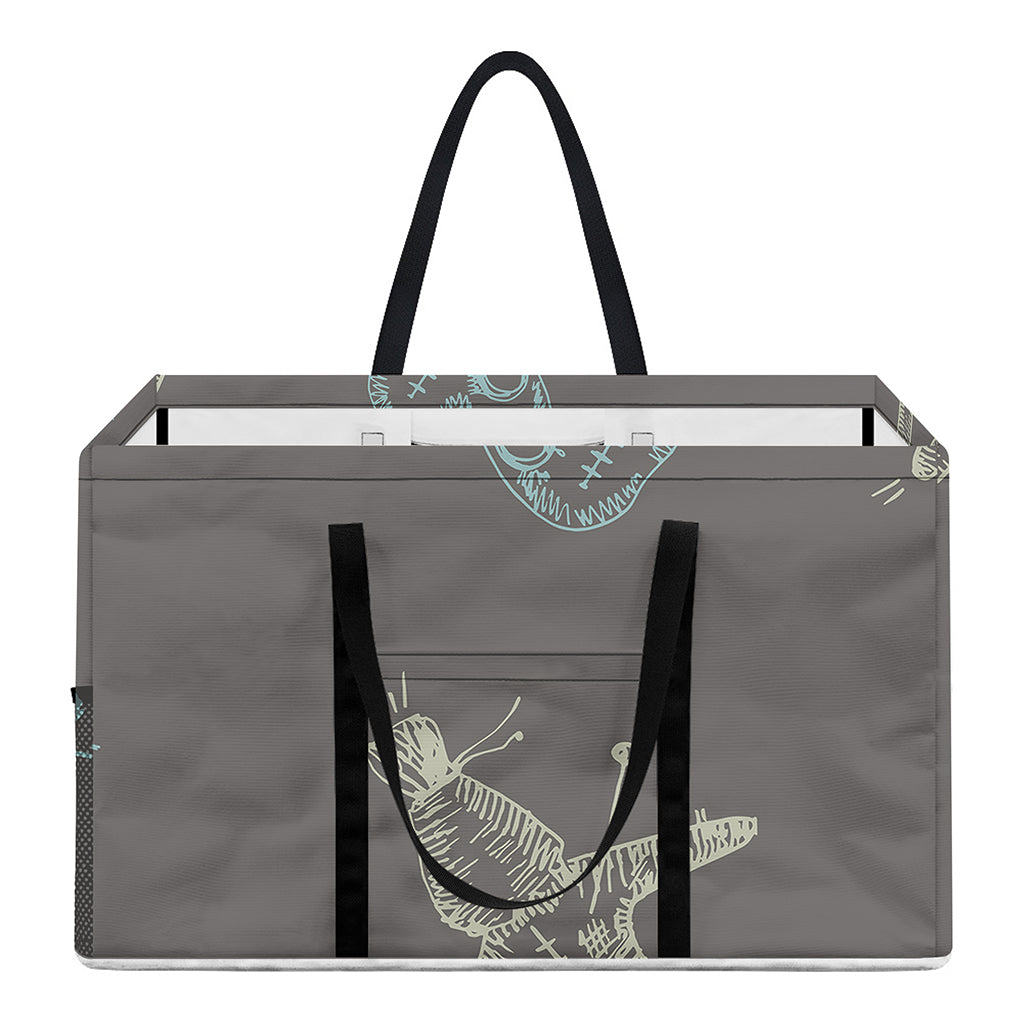 Cartoon Voodoo Doll Pattern Print Utility Tote Bag