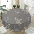 Cartoon Voodoo Doll Pattern Print Waterproof Round Tablecloth