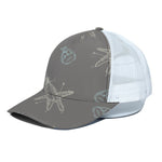 Cartoon Voodoo Doll Pattern Print White Mesh Trucker Cap