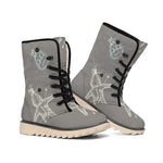 Cartoon Voodoo Doll Pattern Print Winter Boots