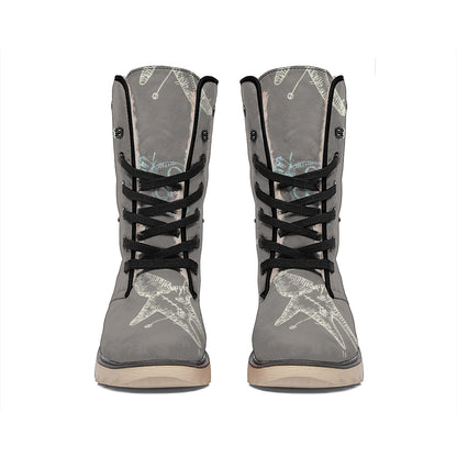 Cartoon Voodoo Doll Pattern Print Winter Boots
