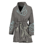 Cartoon Voodoo Doll Pattern Print Women's Bathrobe