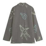 Cartoon Voodoo Doll Pattern Print Women's Cotton Blazer