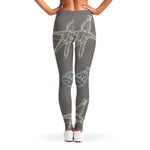 Cartoon Voodoo Doll Pattern Print Women's Leggings