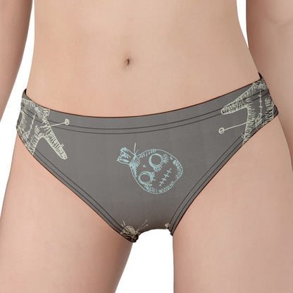 Cartoon Voodoo Doll Pattern Print Women's Panties