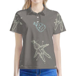 Cartoon Voodoo Doll Pattern Print Women's Polo Shirt