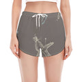 Cartoon Voodoo Doll Pattern Print Women's Split Running Shorts