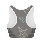 Cartoon Voodoo Doll Pattern Print Women's Sports Bra