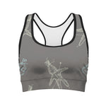 Cartoon Voodoo Doll Pattern Print Women's Sports Bra