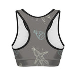 Cartoon Voodoo Doll Pattern Print Women's Sports Bra