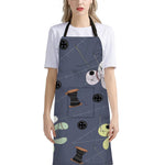 Cartoon Voodoo Doll Print Bib Apron With Pocket