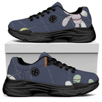 Cartoon Voodoo Doll Print Black Chunky Shoes