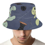 Cartoon Voodoo Doll Print Bucket Hat