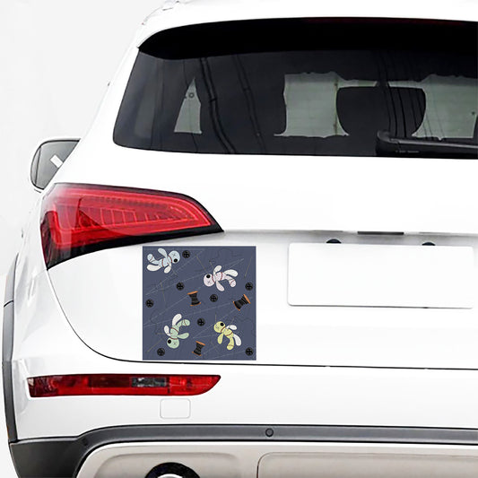 Cartoon Voodoo Doll Print Car Sticker