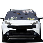 Cartoon Voodoo Doll Print Car Windshield Snow Cover