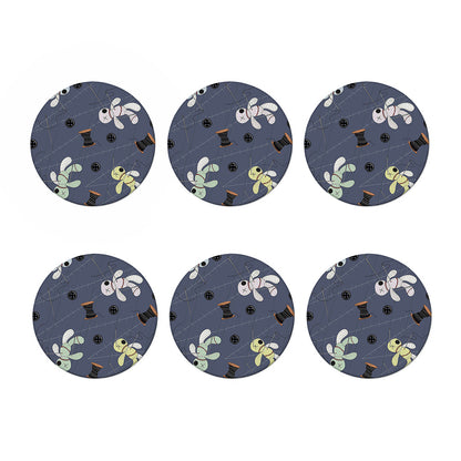 Cartoon Voodoo Doll Print Coaster Set
