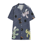 Cartoon Voodoo Doll Print Cotton Hawaiian Shirt